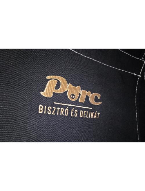 Pörc bisztró kötény hímzés