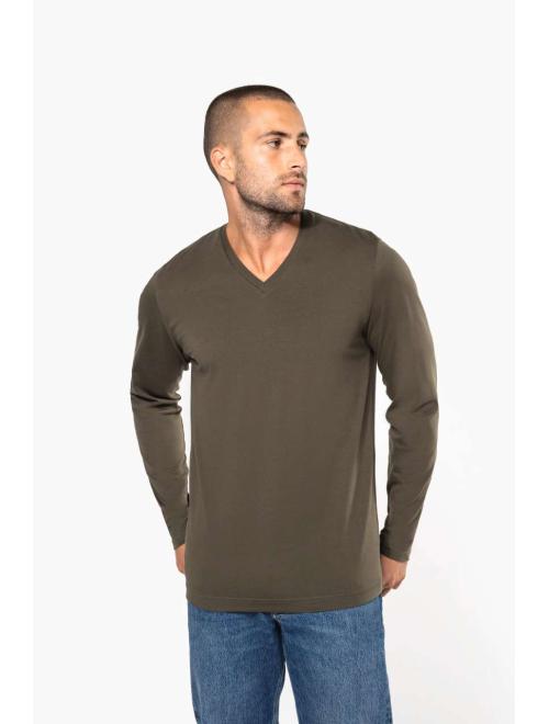 MEN’S LONG SLEEVE V-NECK T-SHIRT