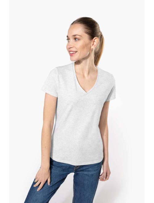 LADIES' SHORT SLEEVE V-NECK T-SHIRT