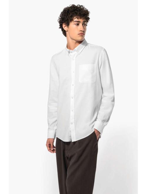 LONG-SLEEVED WASHED OXFORD COTTON SHIRT
