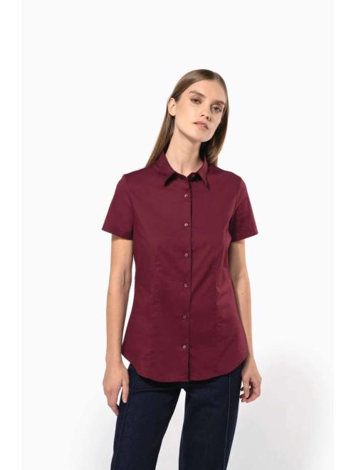 LADIES' SHORT-SLEEVED COTTON/ELASTANE SHIRT