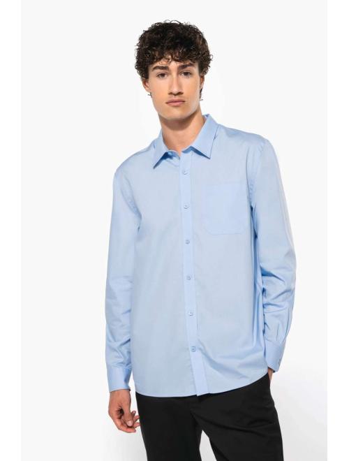 MEN'S LONG-SLEEVED COTTON POPLIN SHIRT