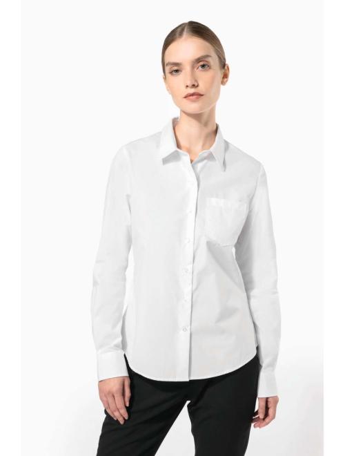LADIES' LONG-SLEEVED COTTON POPLIN SHIRT LADIES' LONG-SLEEVED COTTON POPLIN SHIRT