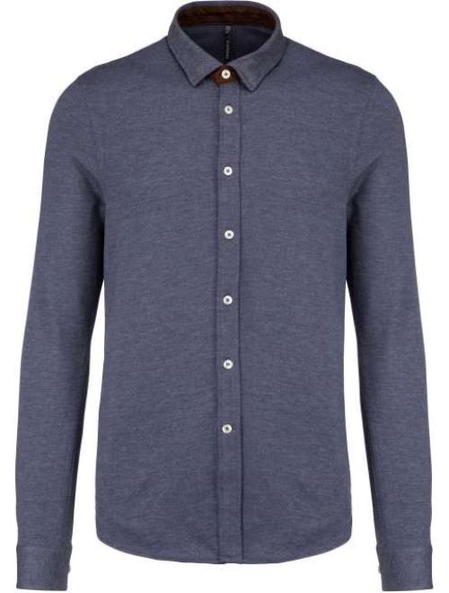 LONG-SLEEVED JACQUARD KNIT SHIRT