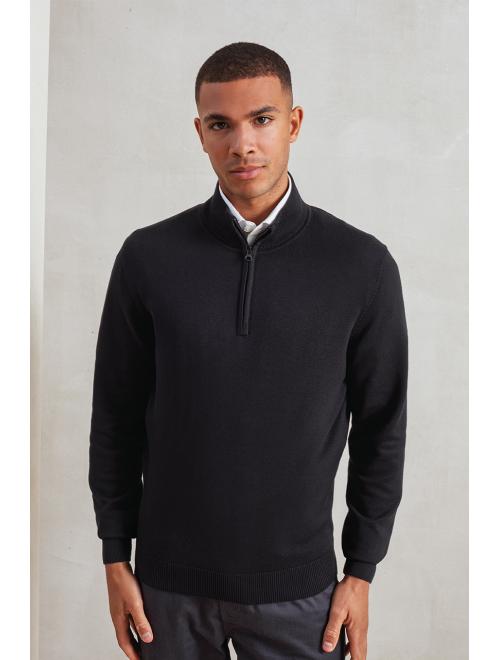 MEN'S QUARTER-ZIP KNITTED SWEATER