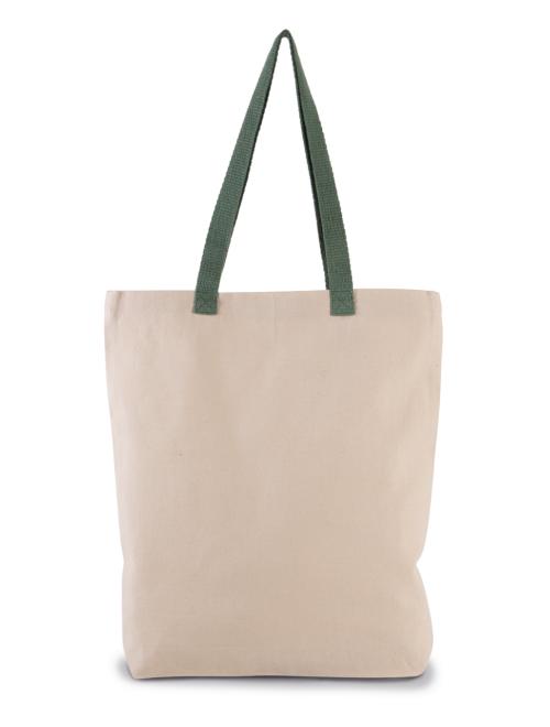 SHOPPER BAG WITH GUSSET AND CONTRAST COLOUR HANDLE