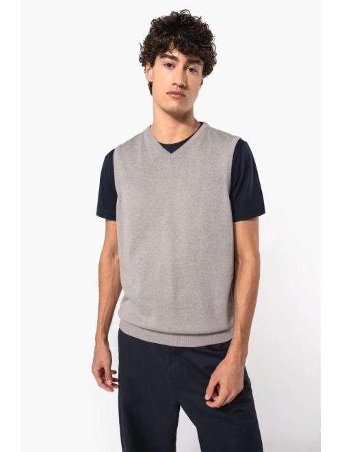MEN'S SLEEVELESS V-NECK JUMPER