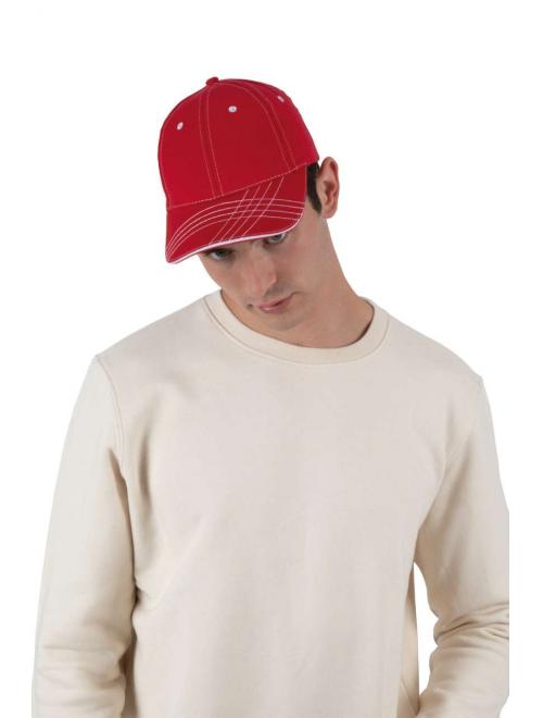 FASHION CAP - 6 PANELS Red/White