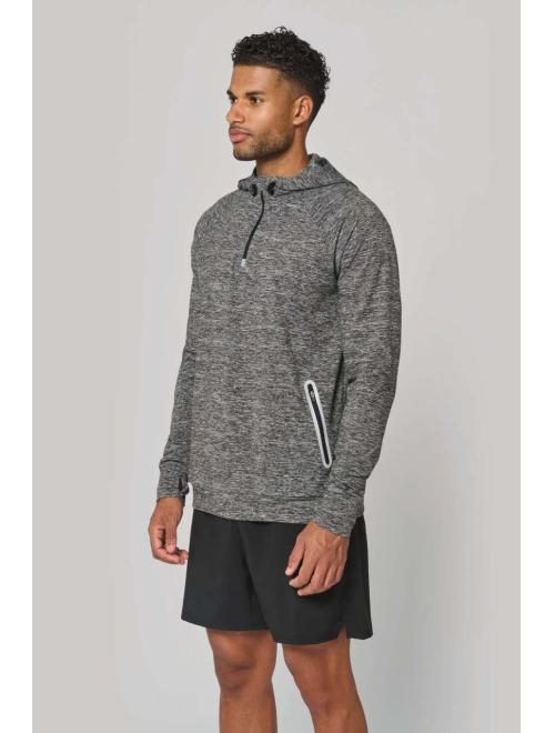 ZIP NECK HOODED SPORTS SWEATSHIRT