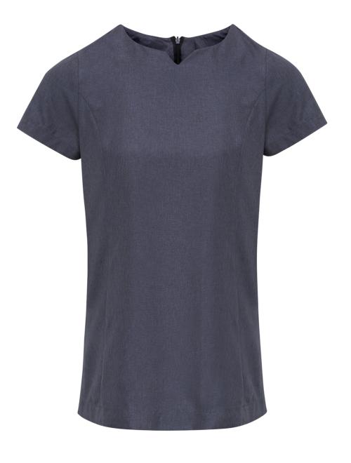 ‘VIOLA' LINEN-LOOK CUT NECK BEAUTY TUNIC