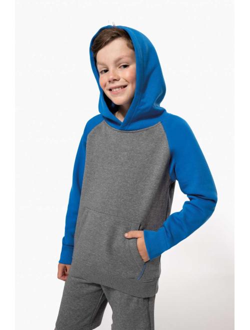 KIDS' TWO-TONE HOODED SWEATSHIRT