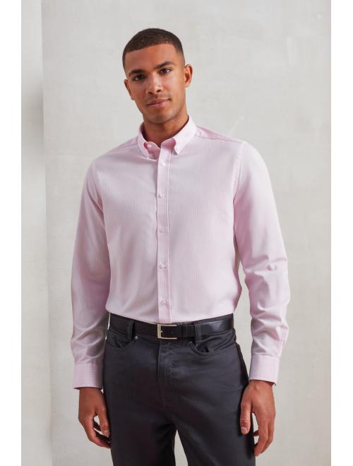 MEN’S COTTON RICH OXFORD STRIPES SHIRT