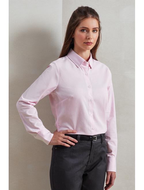 WOMEN'S COTTON RICH OXFORD STRIPES SHIRT