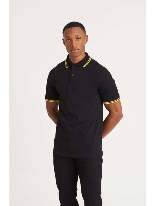 STRETCH TIPPED POLO Charcoal/White