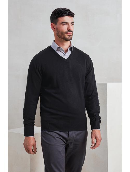 'ESSENTIAL' ACRYLIC MEN'S V-NECK SWEATER