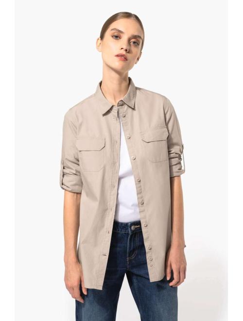 LADIES' LONG-SLEEVED SAFARI SHIRT