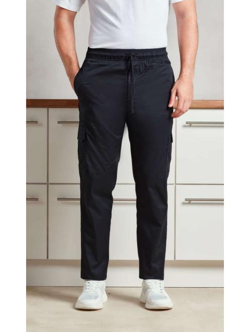 'ESSENTIAL' CHEF'S CARGO POCKET TROUSERS Black