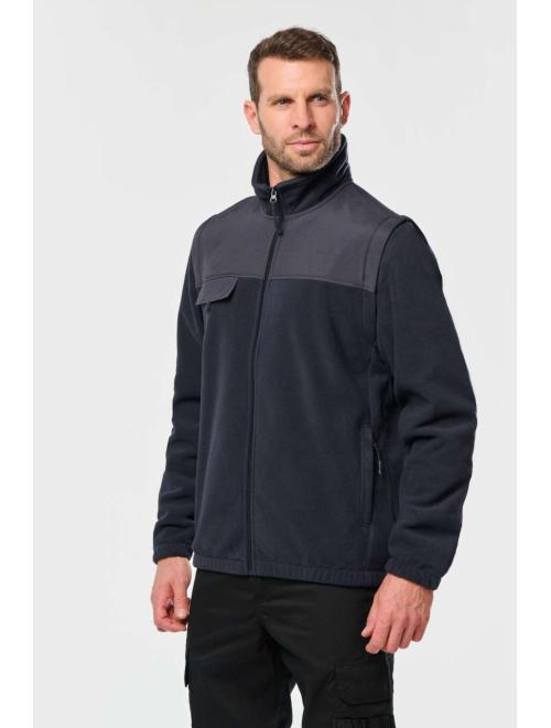 FLEECE JACKET WITH REMOVABLE SLEEVES