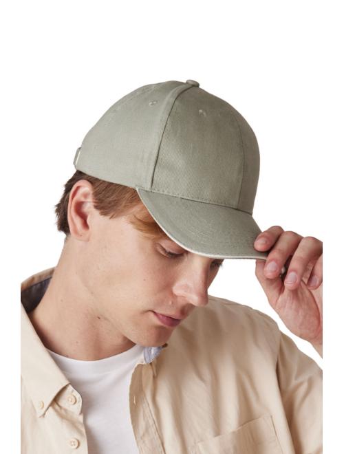 CAP IN ORGANIC COTTON WITH CONTRASTING SANDWICH PEAK - 6PANELS