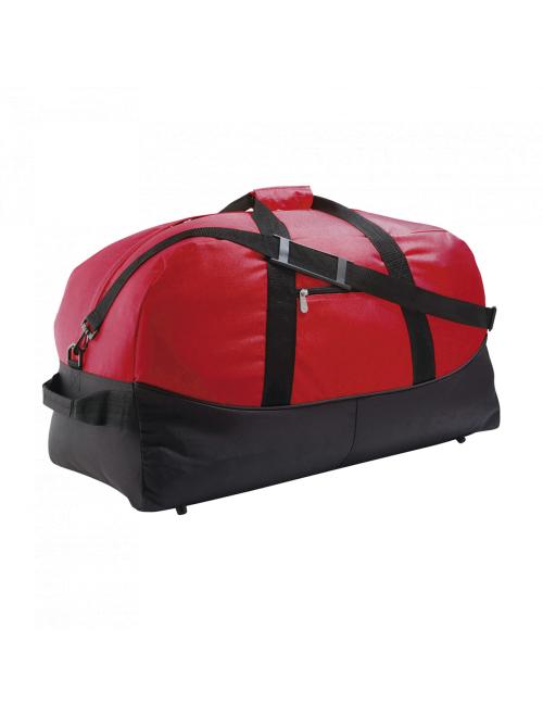 STADIUM 65 - TWO COLOUR 600D POLYESTER TRAVEL/SPORTS BAG Red