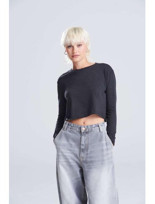 WOMEN'S L/S CROPPED T