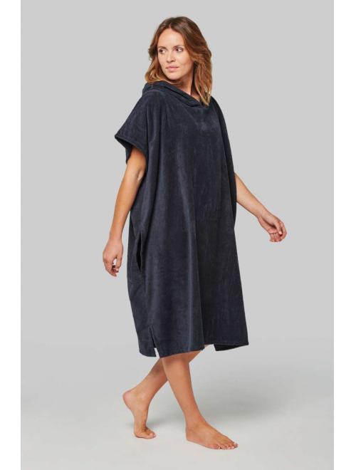 UNISEX HOODED TOWELLING PONCHO Navy
