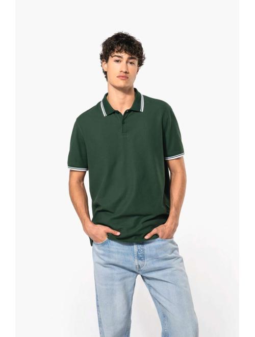 MEN'S 2 STRIPED SHORT SLEEVED POLOSHIRT