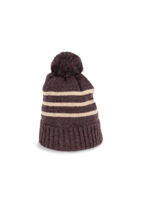 KNITTED STRIPED BEANIE IN RECYCLED YARN