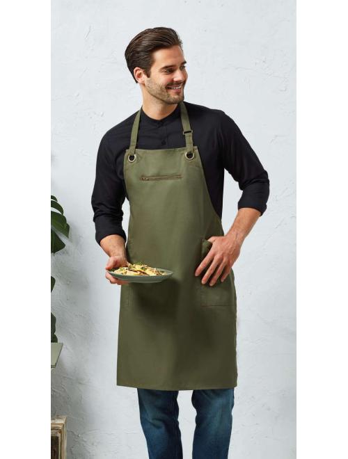 ‘BARLEY’ CONTRAST STITCH SUSTAINABLE BIB APRON