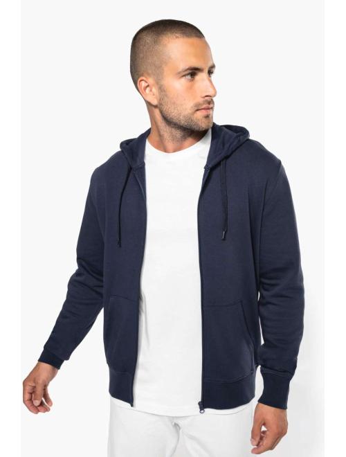 MEN'S ECO-FRIENDLY HOODED SWEATSHIRT WITH ZIP FASTENING
