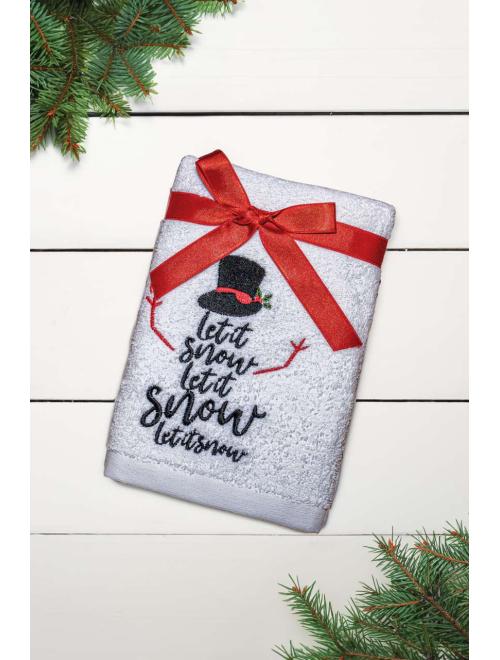 OLIMA CHRISTMAS TOWEL - LET IT SNOW SNOWMAN OLIMA CHRISTMAS TOWEL - LET IT SNOW SNOWMAN
