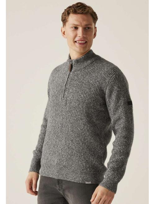 SOLOMON ZIP-NECK KNITTED PULLOVER