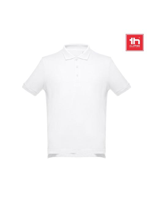THC ADAM WH. Férfi rövid ujjú pamut pólóing. Fehér szín