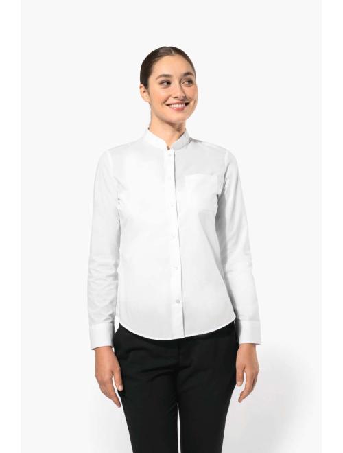 LADIES' LONG-SLEEVED MANDARIN COLLAR SHIRT