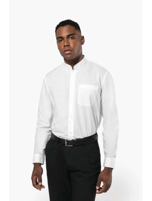 MEN'S LONG-SLEEVED MANDARIN COLLAR SHIRT