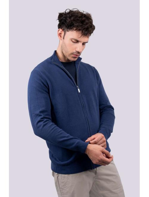 MEN’S FULL ZIP CARDIGAN FINE GAUGE COTTON