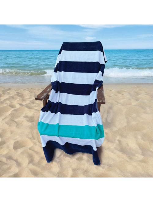 OLIMA „NAUTICAL STRIPE” BEACH VELOUR TOWEL