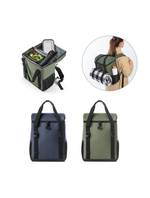ROMA L. Termikus hátizsák párnázott újrahasznosított poliészterből 600D ripstop anyagból 16 L