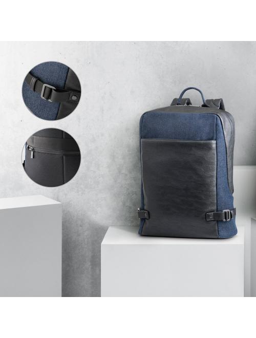 DIVERGENT BACKPACK I. Laptop hátizsák 15'6'' méretig farmer és PU anyagból DIVERGENT BACKPACK I. Laptop hátizsák 15'6'' méretig farmer és PU anyagból