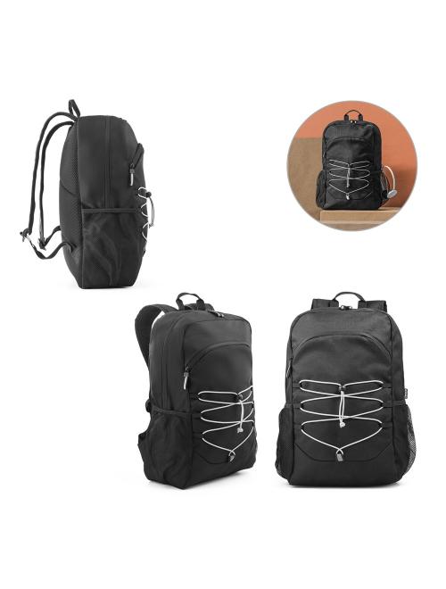 DELFOS BACKPACK. 300D újrahasznosított poliészterből és 600D újrahasznosított poliészterből laptop hátizsák fényvisszaverő elemekkel