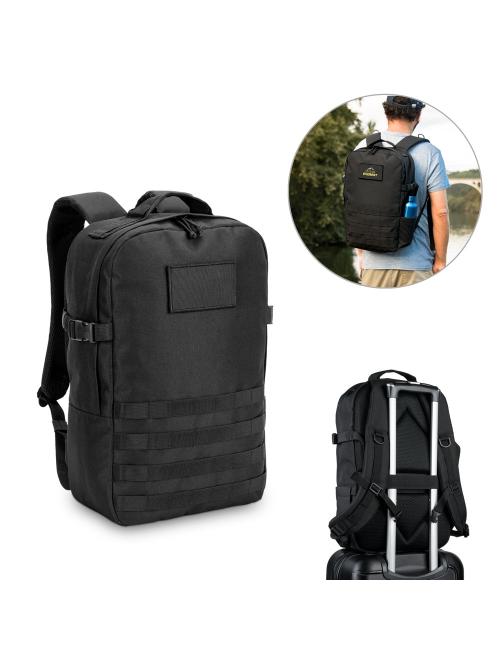 EDINBURGH BPACK. Katonai stílusú hátizsák 600D nagy sűrűségű újrahasznosított poliészterből 210D 17'3' újrahasznosított poliészter béléssel