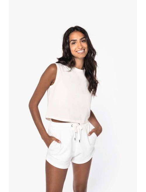 KÖRNYEZETBARÁT NŐI UJJATLAN CROP TOP