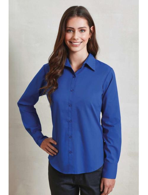 WOMEN'S LONG SLEEVE POPLIN BLOUSE