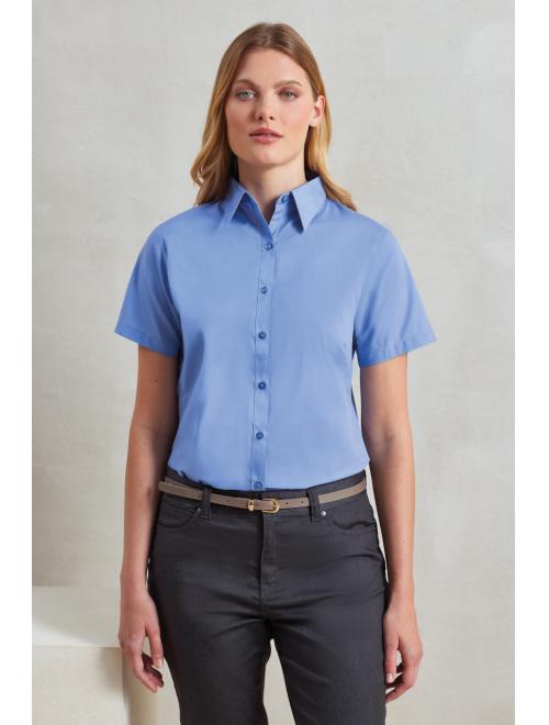 WOMEN'S SHORT SLEEVE POPLIN BLOUSE