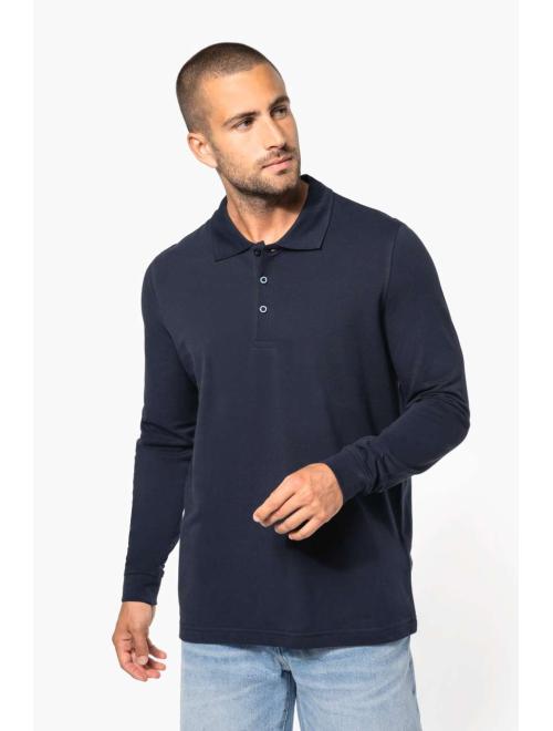MEN'S LONG-SLEEVED PIQUÉ POLO SHIRT