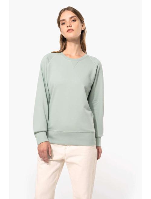 LADIES’ ORGANIC COTTON CREW NECK RAGLAN SLEEVE SWEATSHIRT