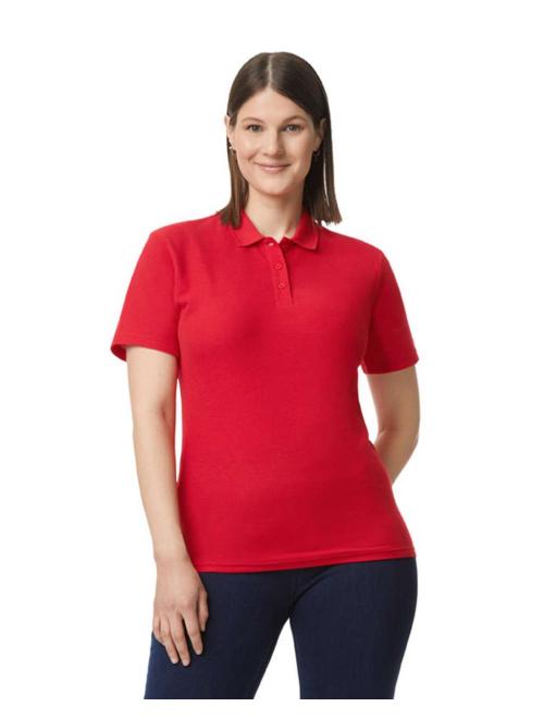 SOFTSTYLE® LADIES' DOUBLE PIQUÉ POLO WITH 3 COLOUR-MATCHED BUTTONS