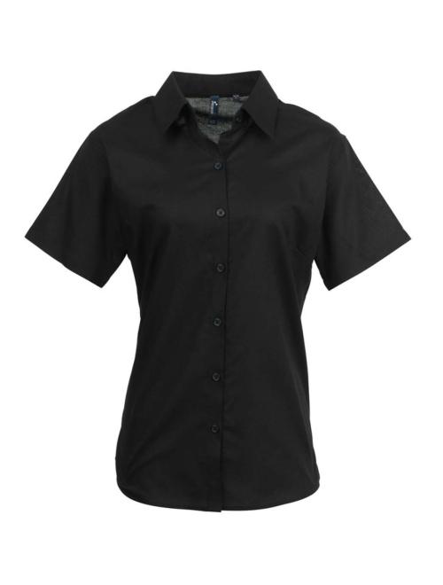 WOMEN'S SHORT SLEEVE SIGNATURE OXFORD BLOUSE WOMEN'S SHORT SLEEVE SIGNATURE OXFORD BLOUSE