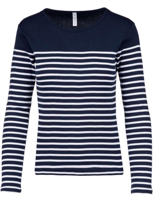 LADIES’ LONG-SLEEVED BRETON STRIPE TOP