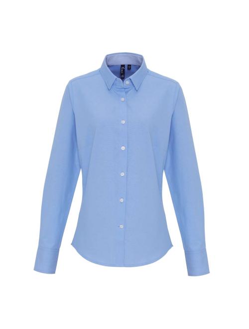 WOMEN'S COTTON RICH OXFORD STRIPES SHIRT
